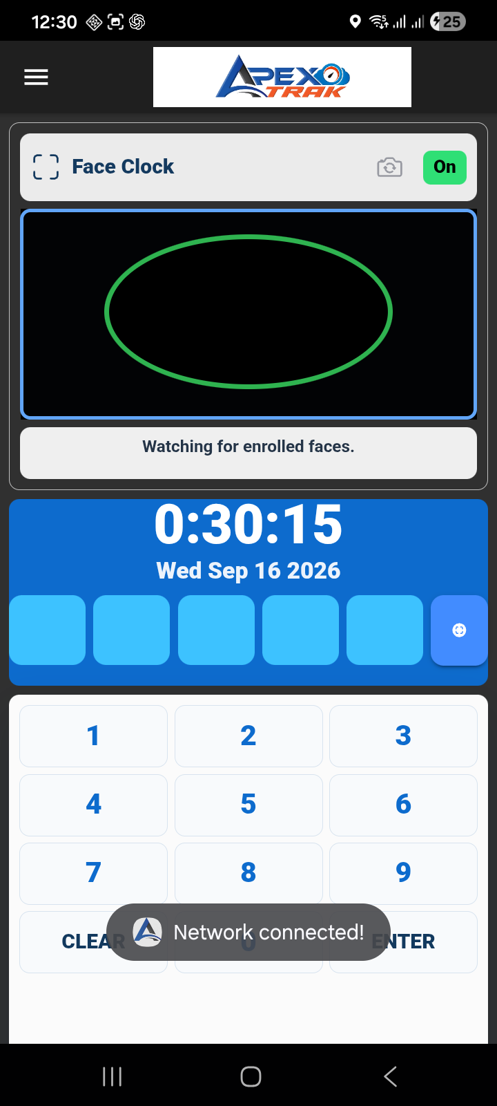 ApexTrak kiosk - Face Clock on