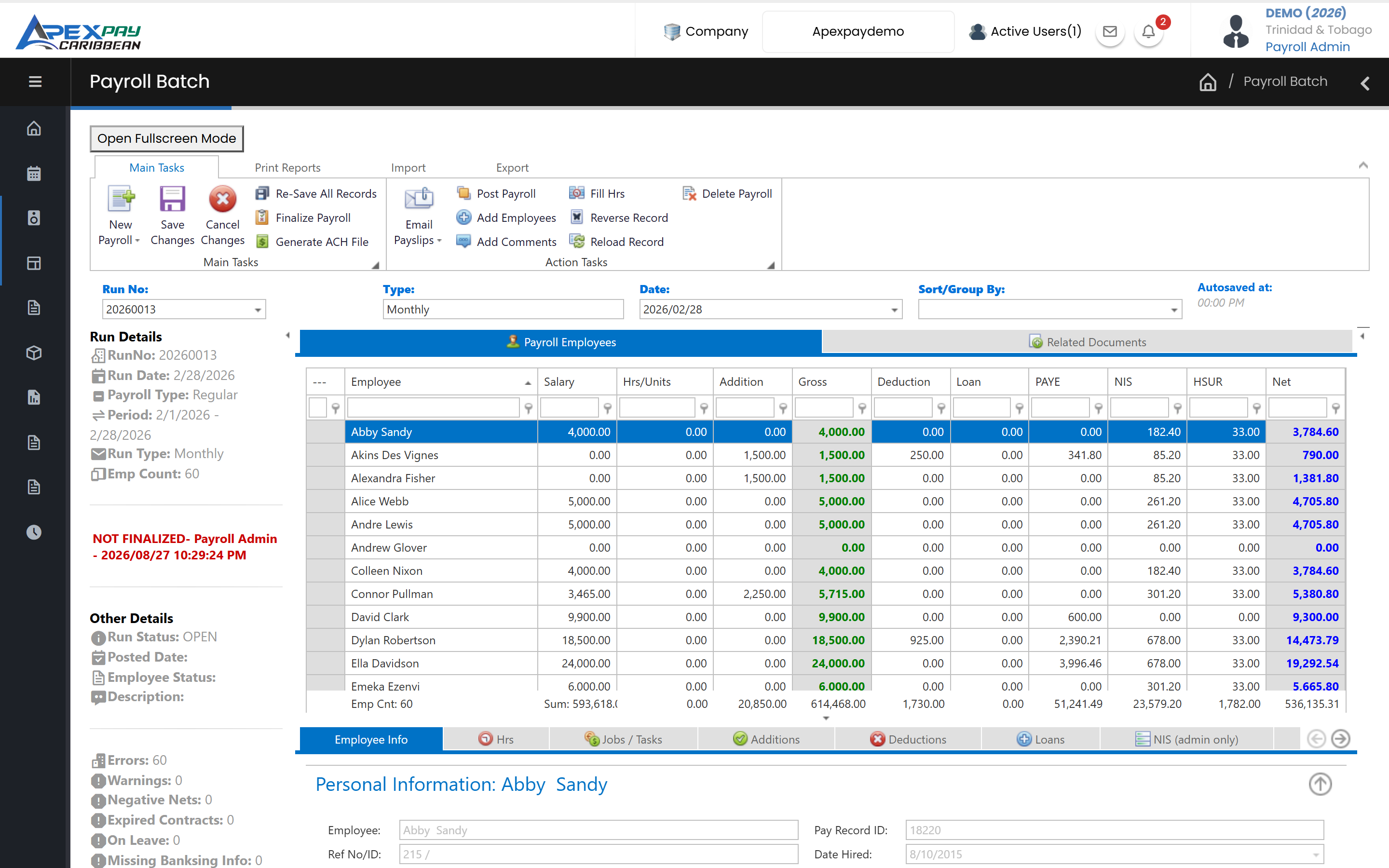 Payroll run (Payroll Batch)